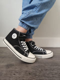 Kids’ Solid Color Canvas High‑Top Sneakers