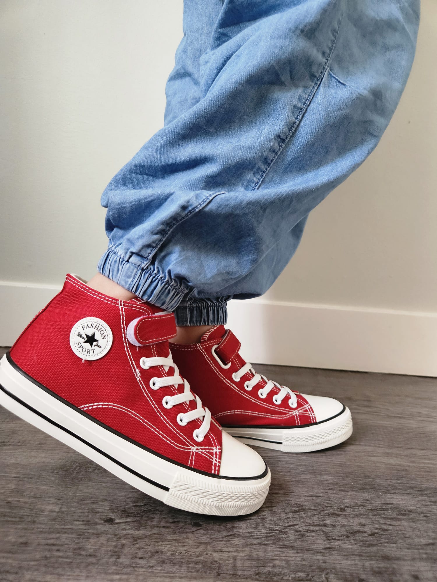 Kids’ Solid Color Canvas High‑Top Sneakers