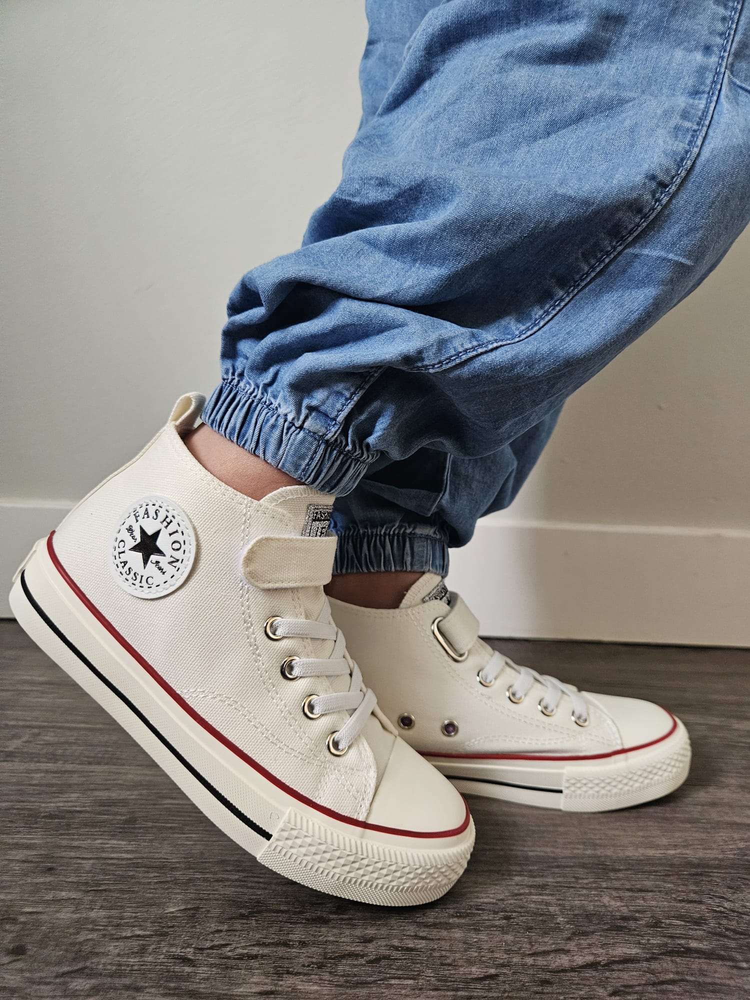 Kids’ Solid Color Canvas High‑Top Sneakers