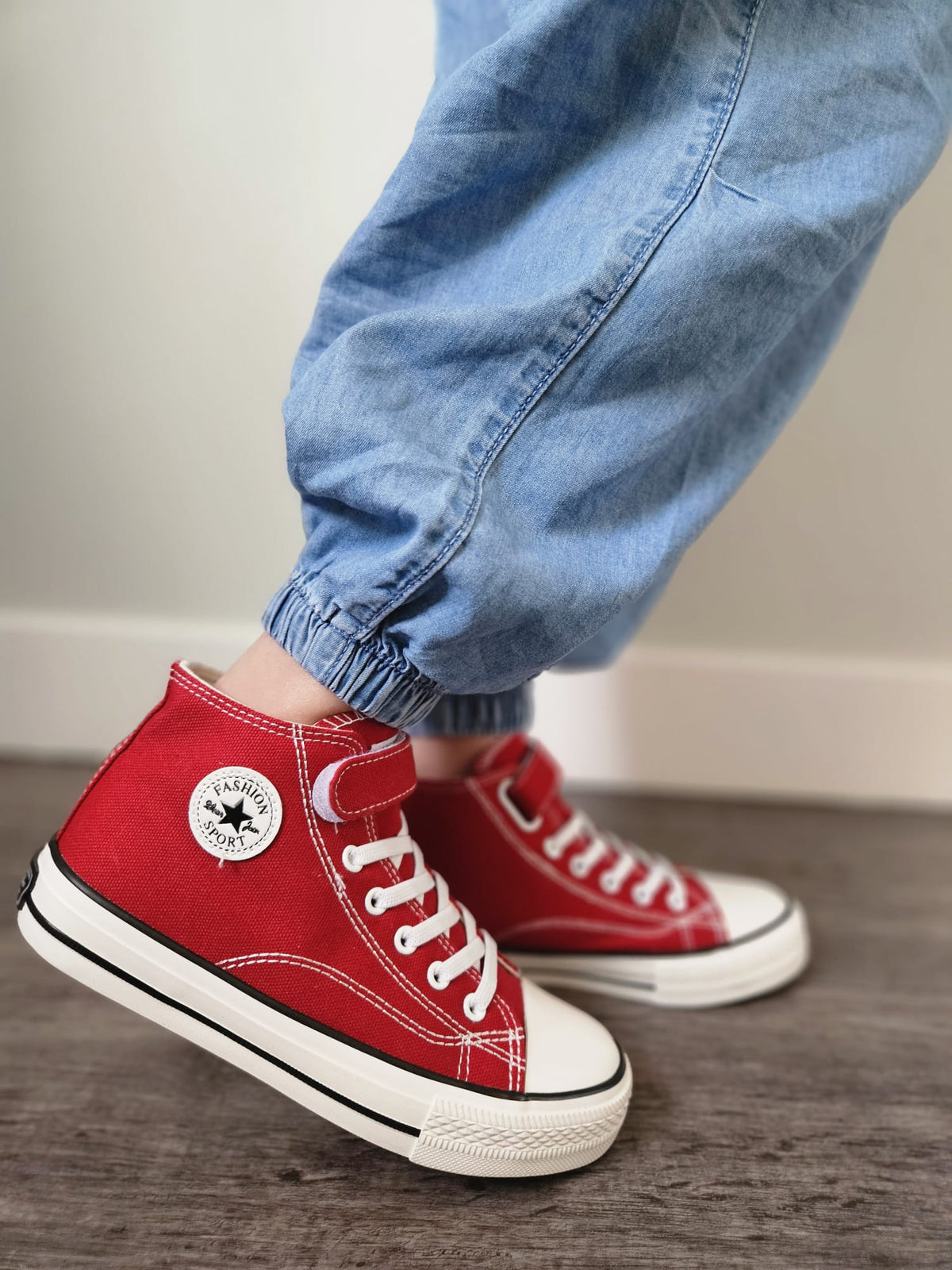 Kids’ Solid Color Canvas High‑Top Sneakers