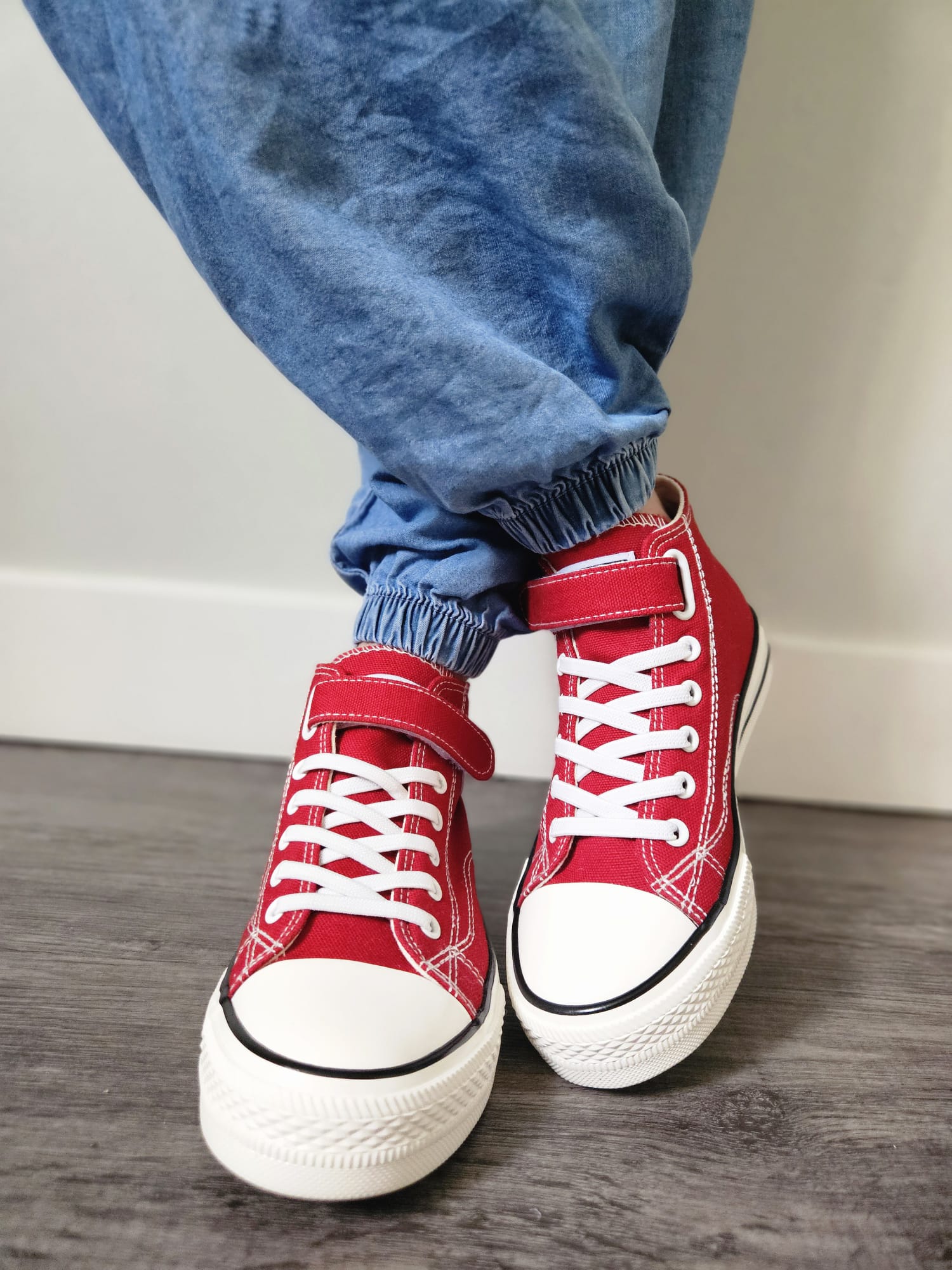 Kids’ Solid Color Canvas High‑Top Sneakers