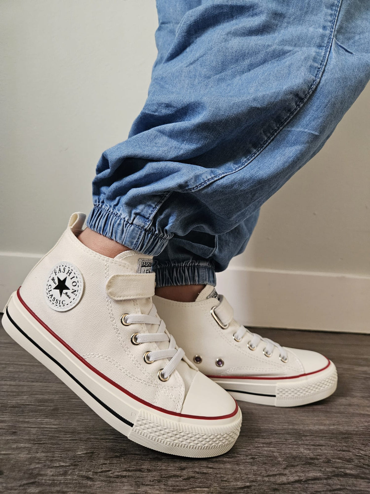 Kids’ Solid Color Canvas High‑Top Sneakers