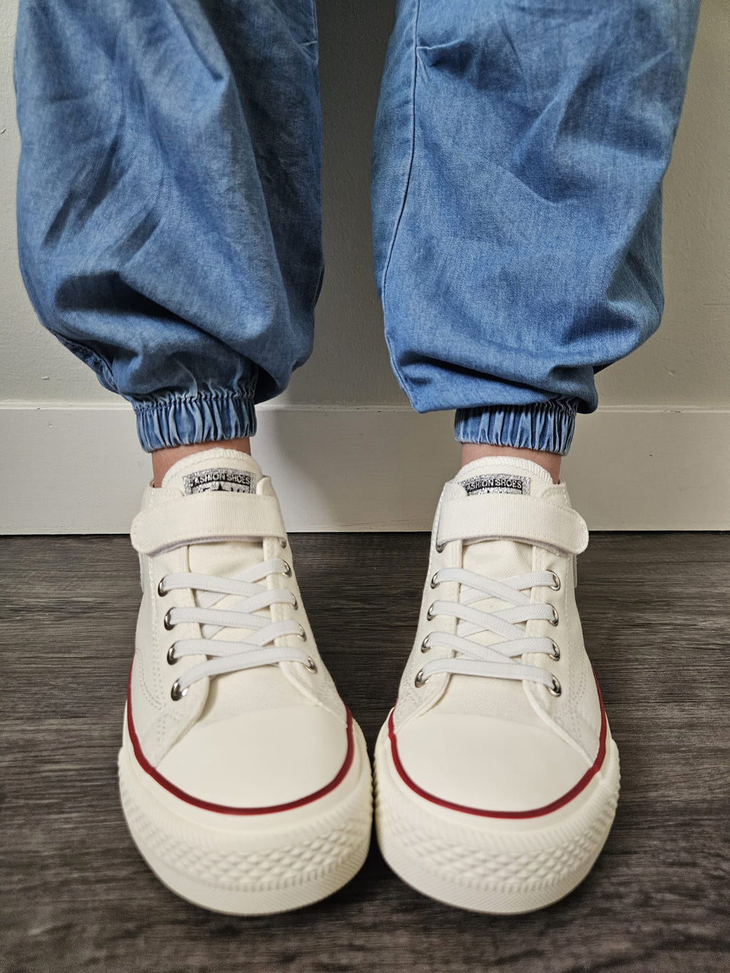 Kids’ Solid Color Canvas High‑Top Sneakers