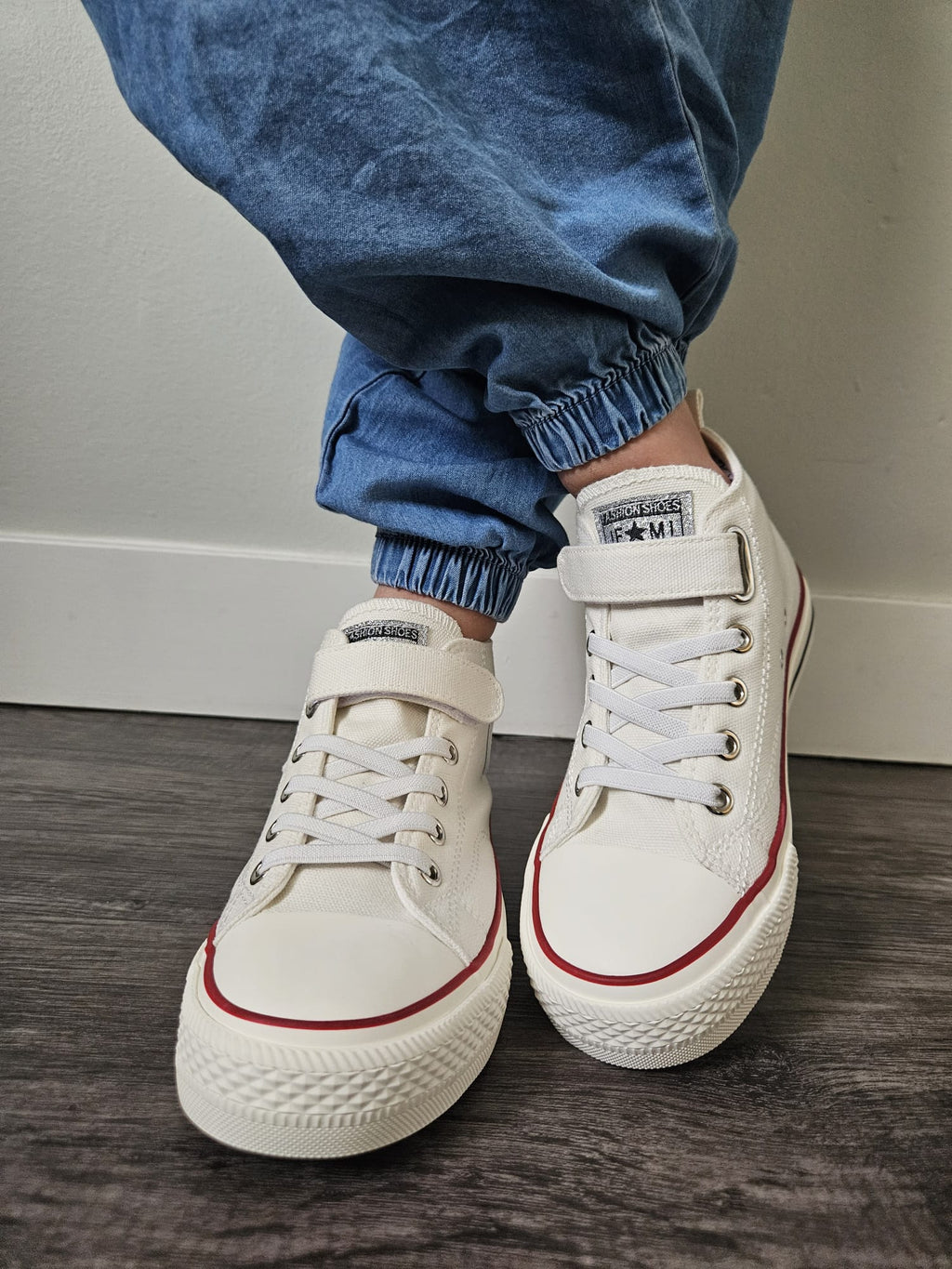 Kids’ Solid Color Canvas High‑Top Sneakers