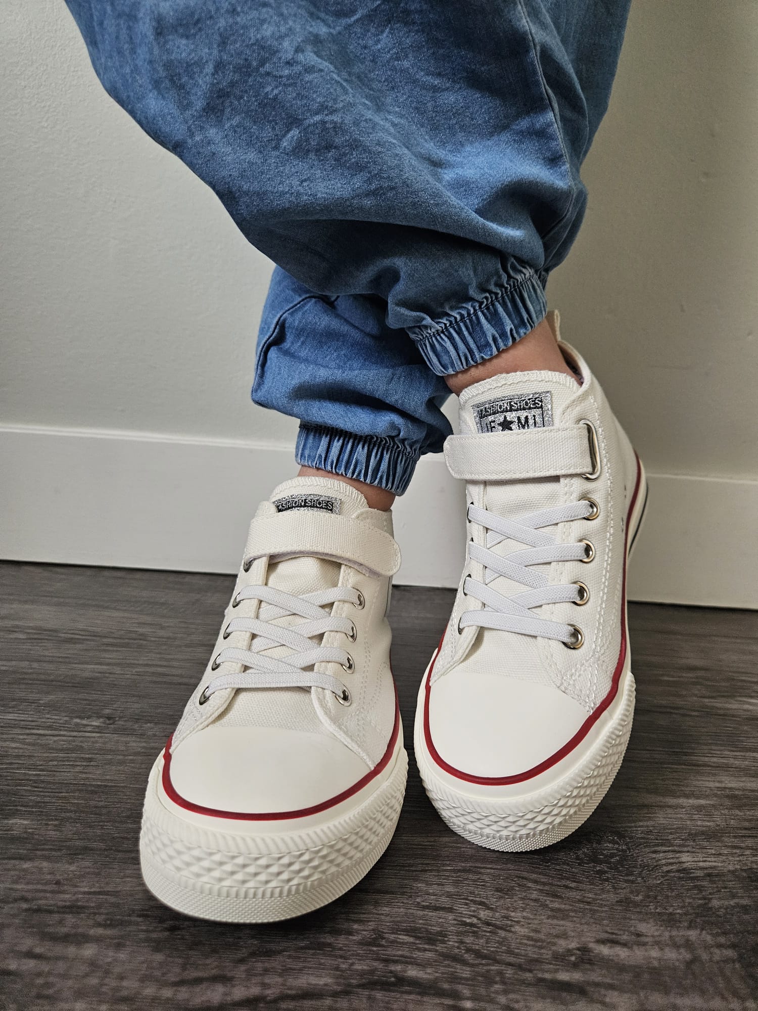Kids’ Solid Color Canvas High‑Top Sneakers
