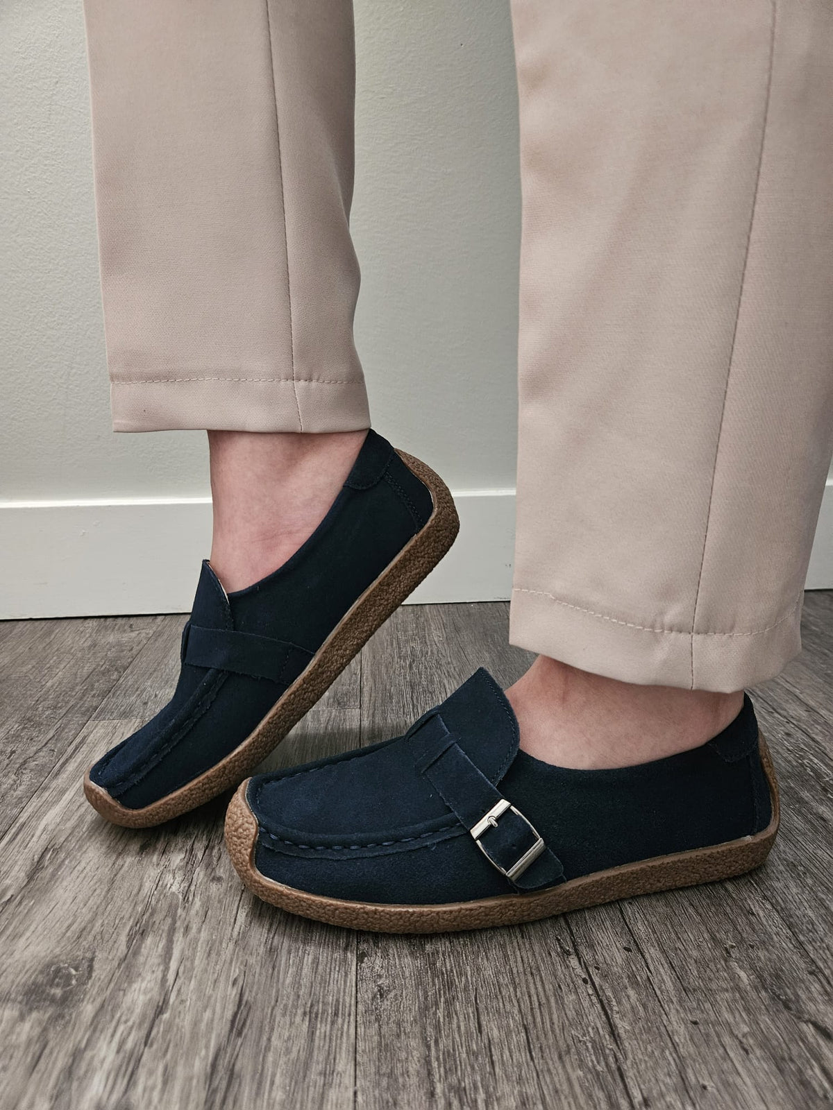 Leather Loafers for Women | Soft Wedge Slip‑On Walking Shoes | Anti‑Slip Shoes