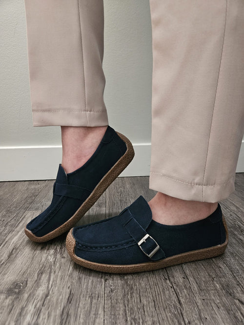 Leather Loafers for Women | Soft Wedge Slip‑On Walking Shoes | Anti‑Slip Shoes