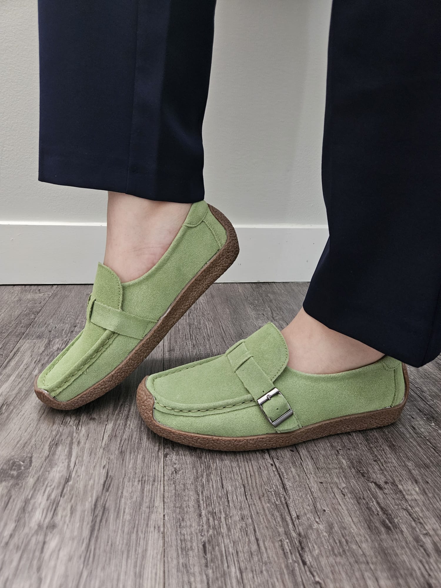 Leather Loafers for Women | Soft Wedge Slip‑On Walking Shoes | Anti‑Slip Shoes