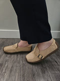 Leather Loafers for Women | Soft Wedge Slip‑On Walking Shoes | Anti‑Slip Shoes